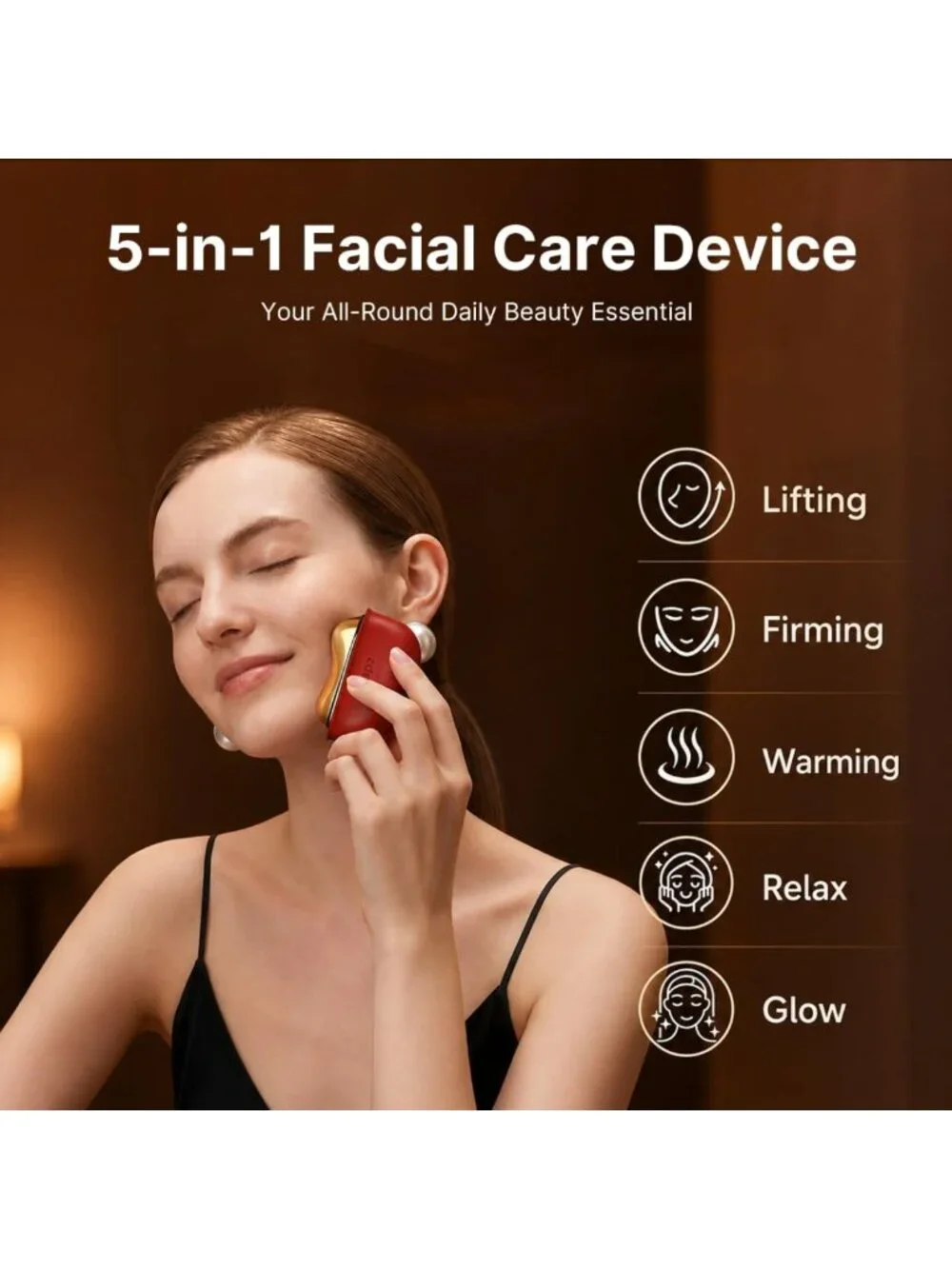 Electric Heated Gua Sha Tool & Red Light Face Massager, Vibration Beauty Device